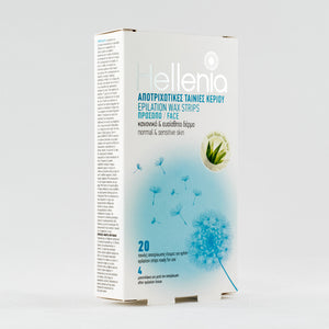 HELLENIA 20 EPILATION WAX STRIPS FOR FACE 