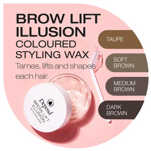 Brow Lift Illusion Coloured Styling Wax - Dark Brown